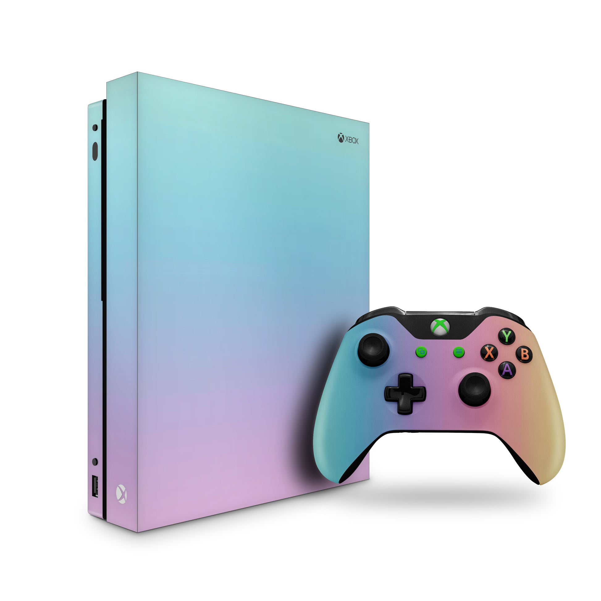 Xbox-one-pink-and-blue-gradient-console-and-controller-skin-combo