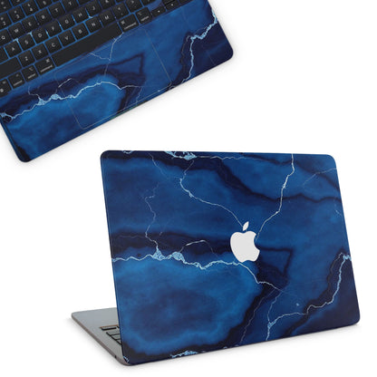 Dark Blue Marble Texture Macbook Skin