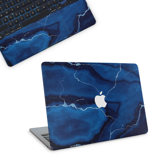 Dark Blue Marble Texture Macbook Skin