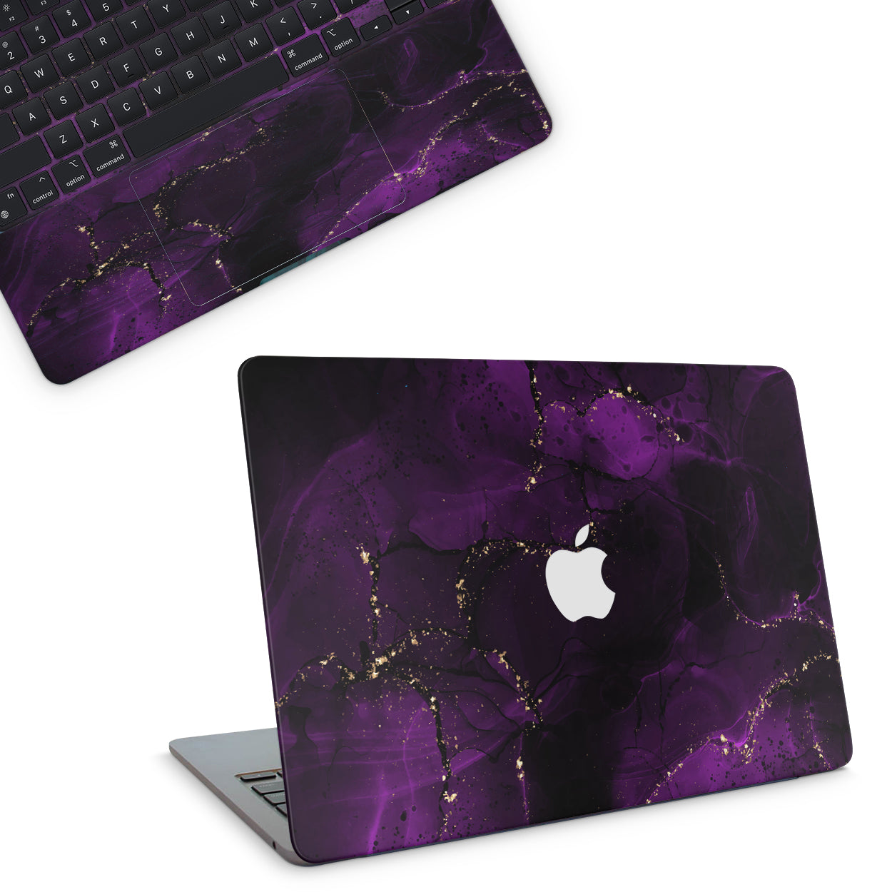 Dark Purple Alcohol Ink Macbook Skins