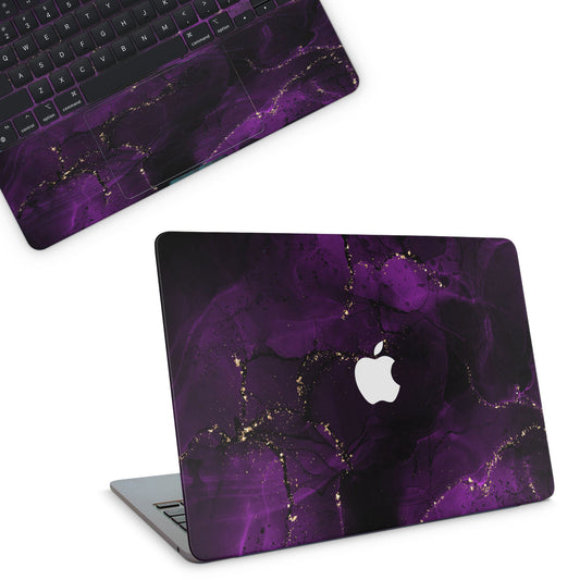 Dark Purple Alcohol Ink Macbook Skins