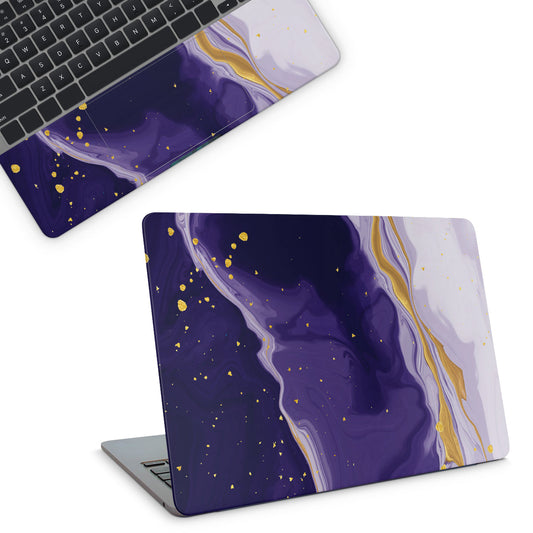 laptop skin with purple golden texture