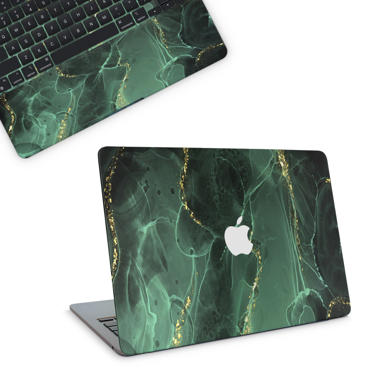Green Marble Textured Macbook Skin