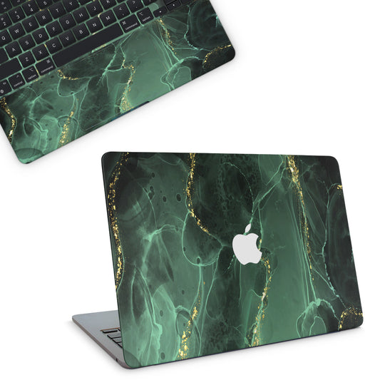 Green Marble Textured Macbook Skin
