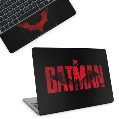laptop skins - The Batman Text With Black Background top