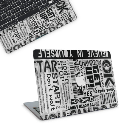 White Motivational Quotes Macbook Skins