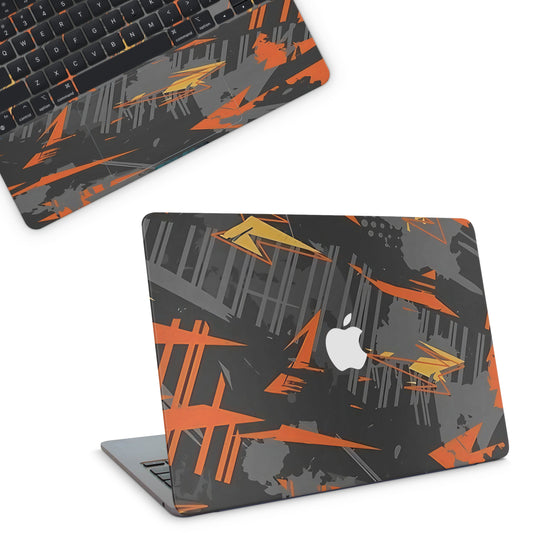 Orange And Black Pattern Macbook Skin
