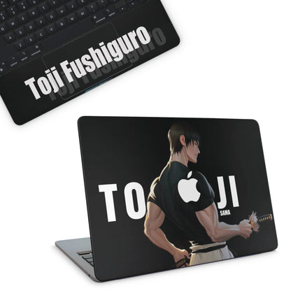 Macbook skin with jujustu kaisen toji fushiguro design on top