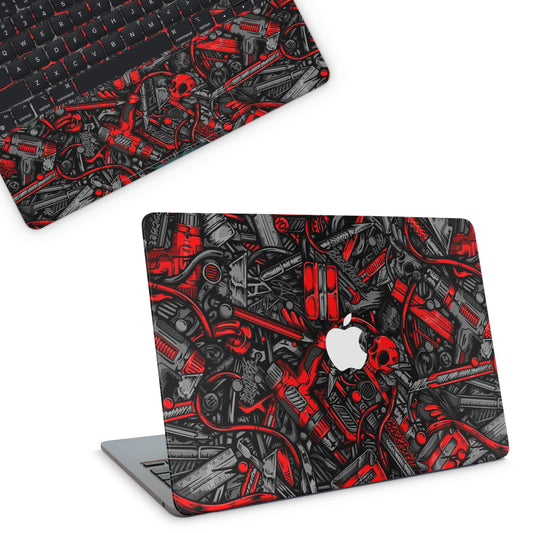 Red Abstract Macbook Skin