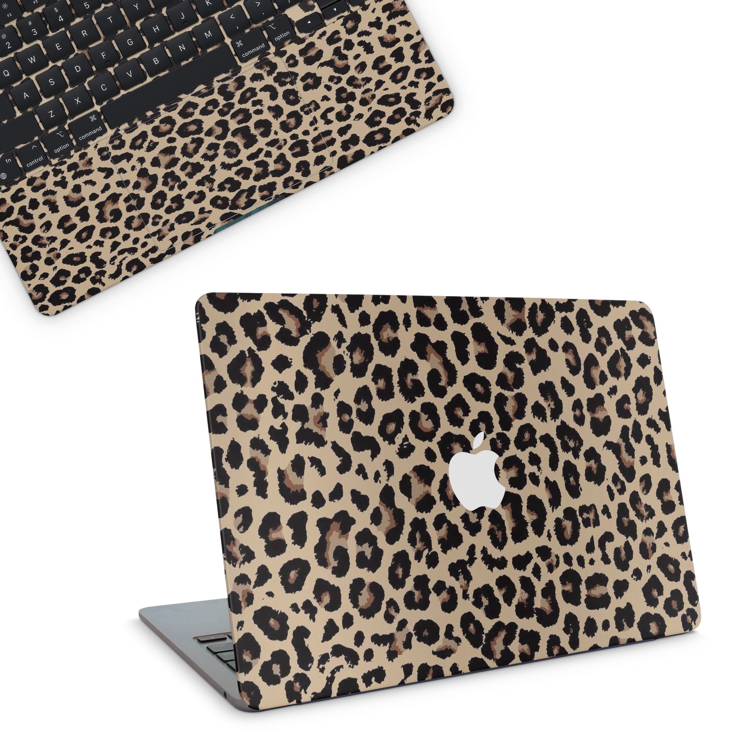 macbook skin with aesthetic leopard print on top