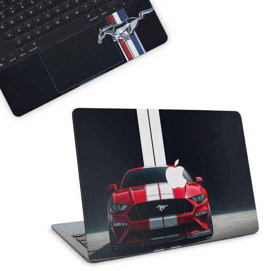 red mustang car macbook skin top