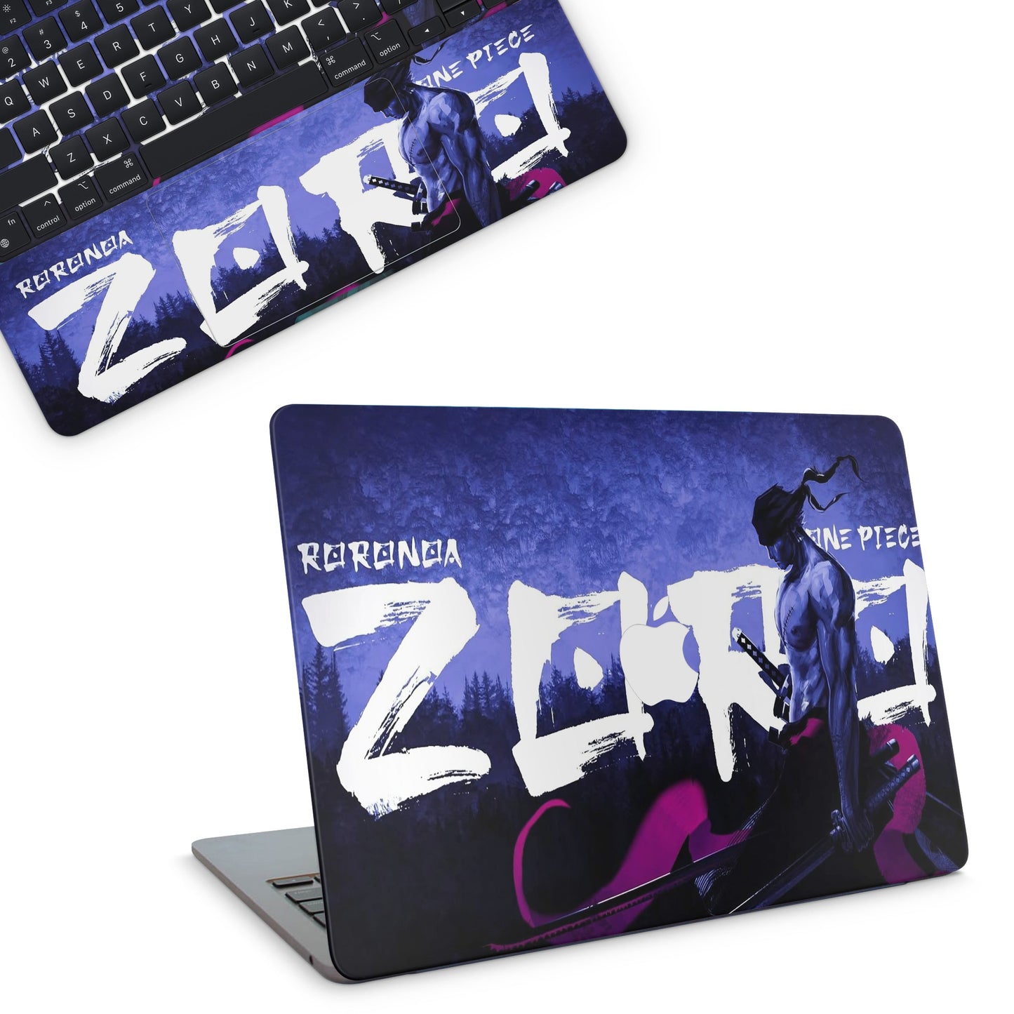 macbook skin one piece zoro design on top