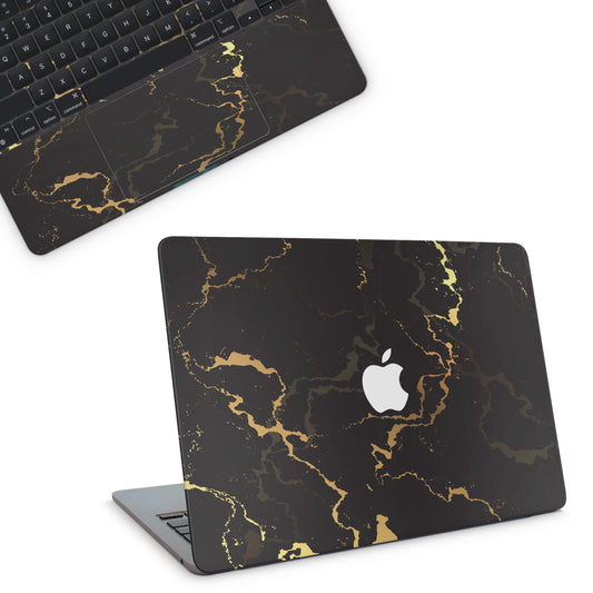Golden Marble Texture Macbook Skins