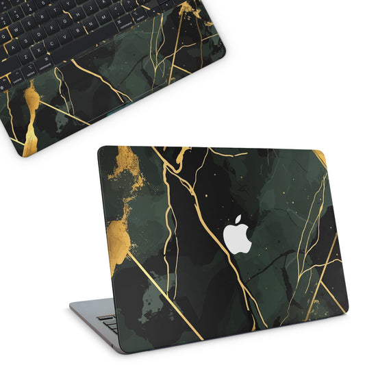Emerald Marble Textured Macbook Skins