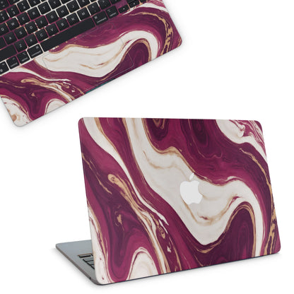 Burgundy Marble Texture Macbook Skin