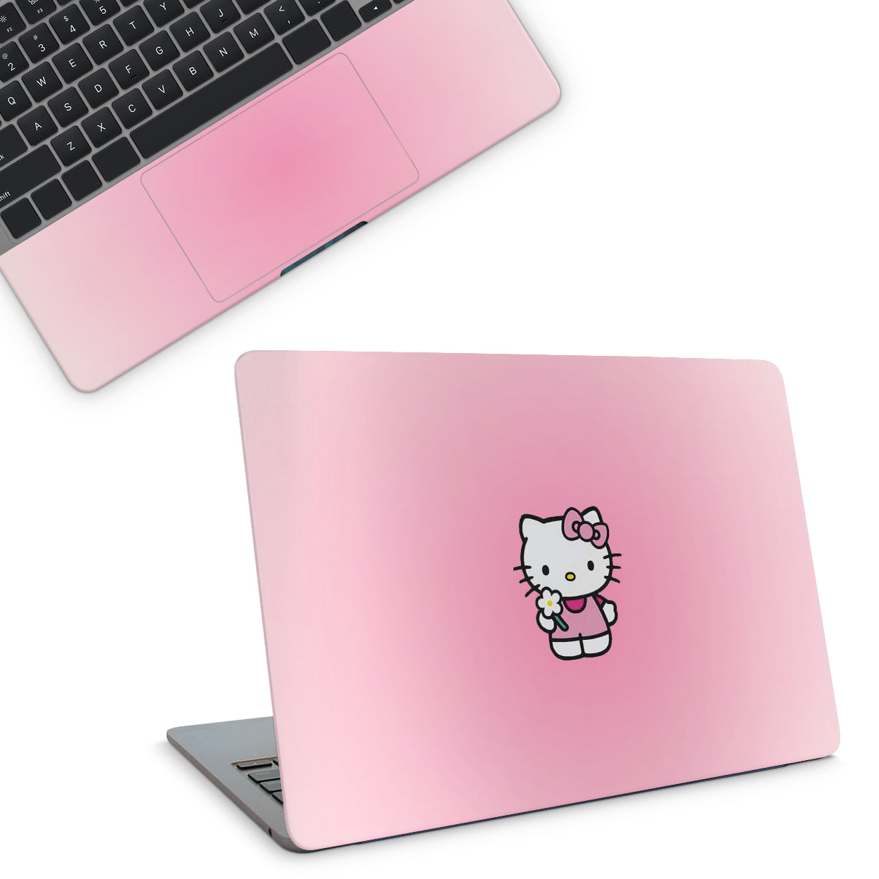 Pink Laptop skin with hello kitty