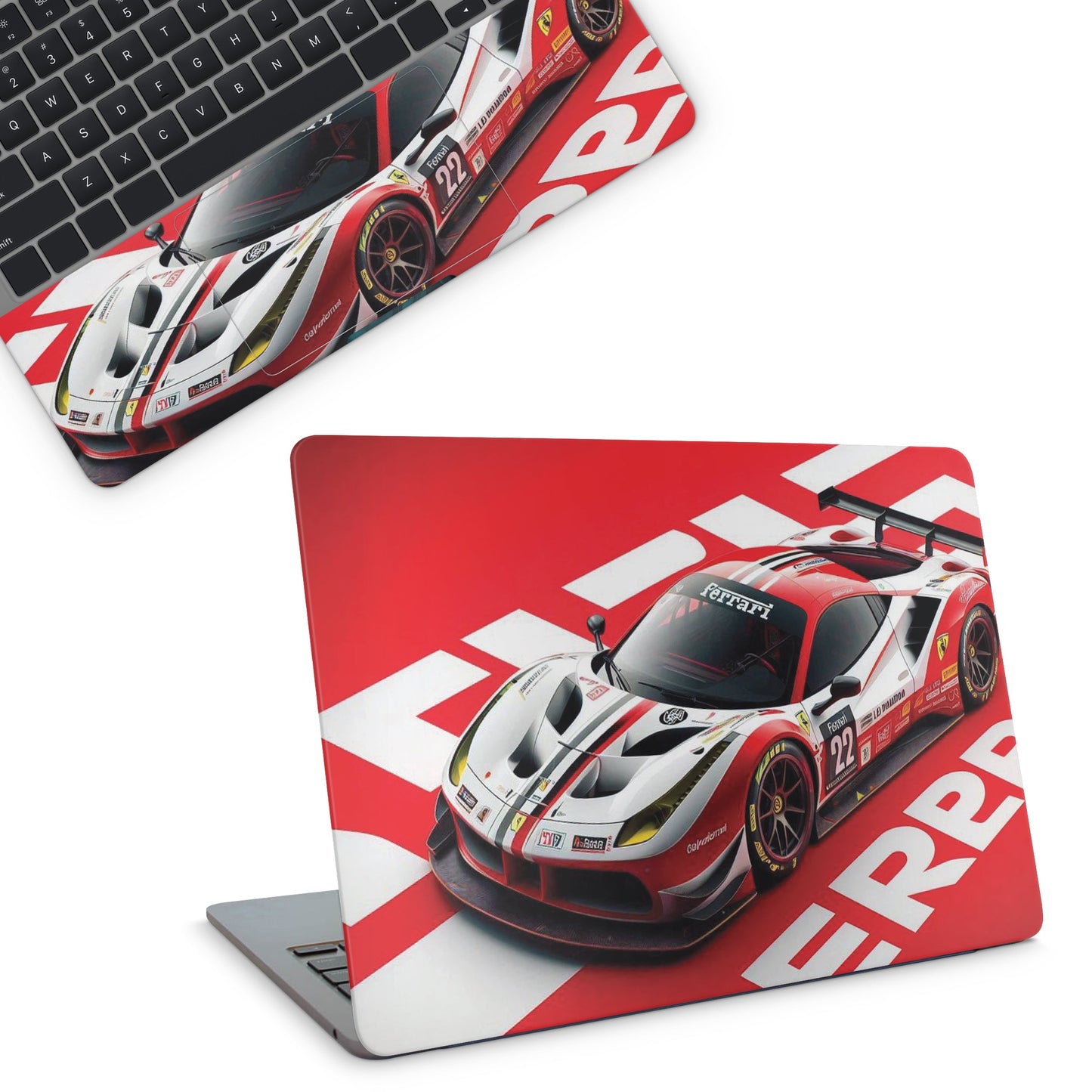 laptop skin red ferrari car design