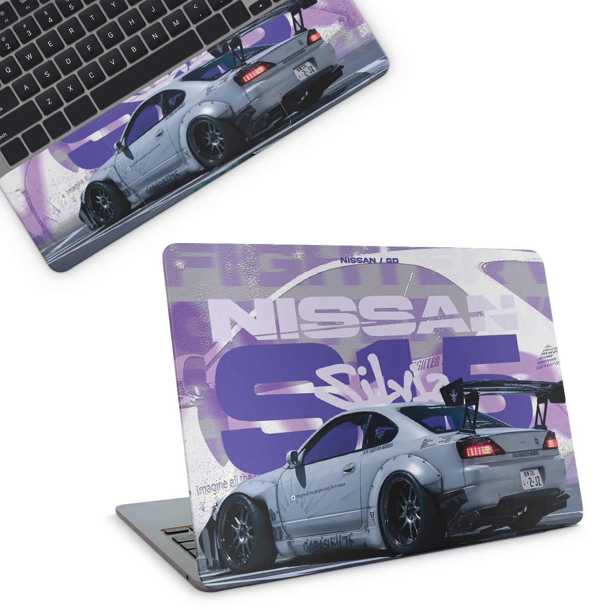 laptop skin with nissan silvia design