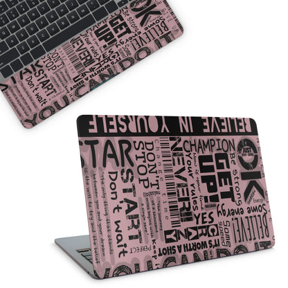 Pink Motivational Quotes Laptop Skin