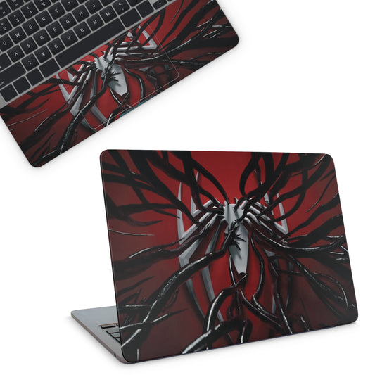 laptop skins with spiderman x venom design