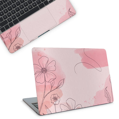Pink Flower Theme Laptop Skins