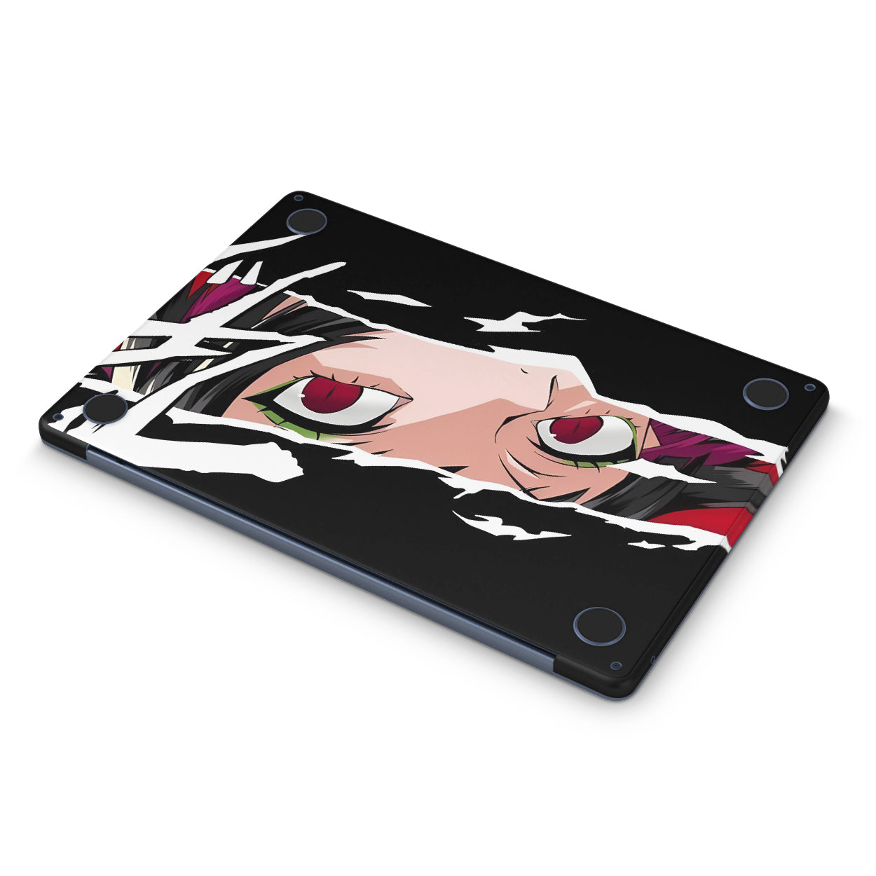 macbook skin with anime girl design on bottom