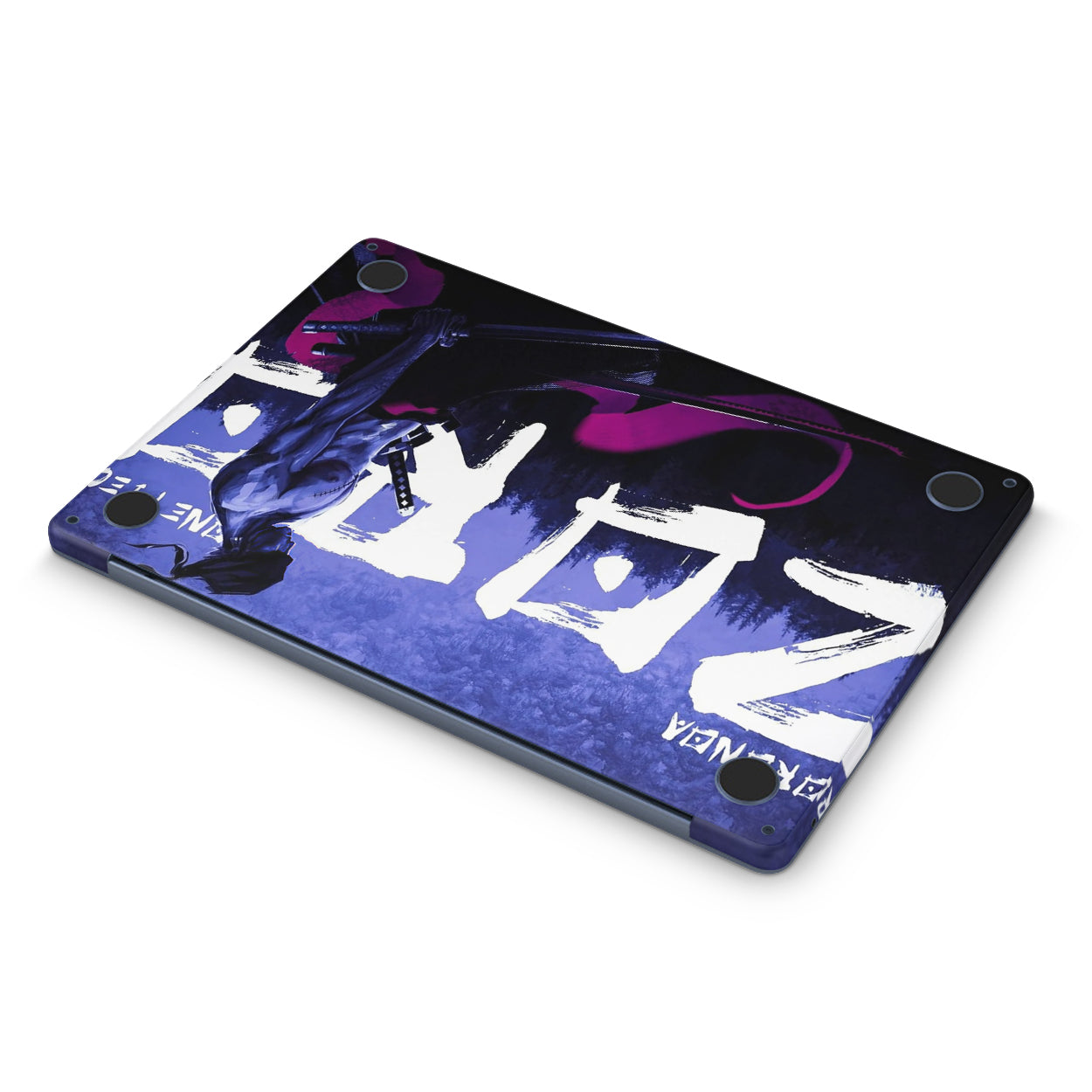 macbook skin one piece zoro design on bottom