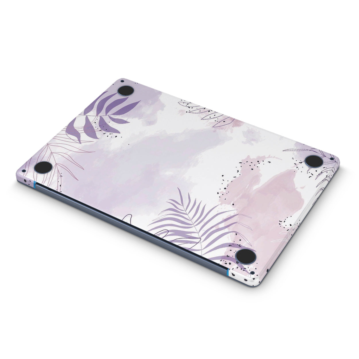 macbook with purple leaf design 