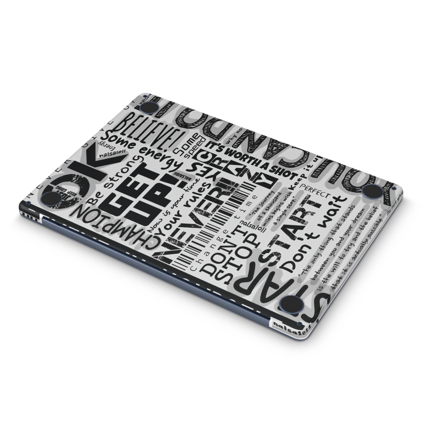White Motivational Quotes Macbook Skins