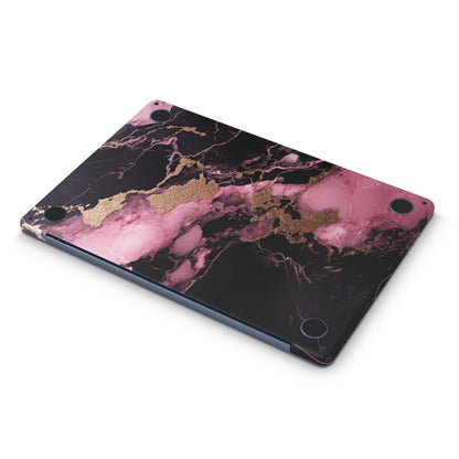 Black & Pink Marble Texture Macbook Skin