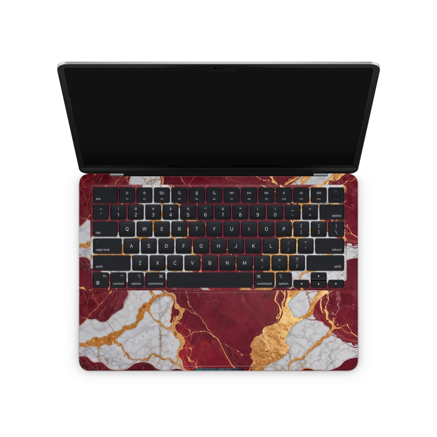 Maroon Marble Textured Macbook Skin