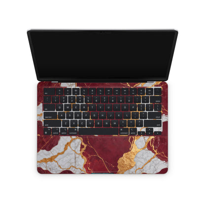 Maroon Marble Textured Macbook Skin