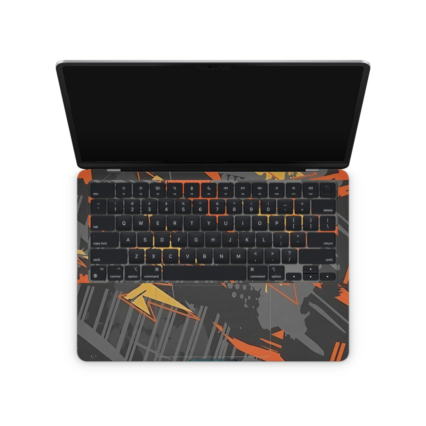 Orange And Black Pattern Macbook Skin