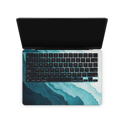 macbook skin - macbook with aqua blue water design on keyword area