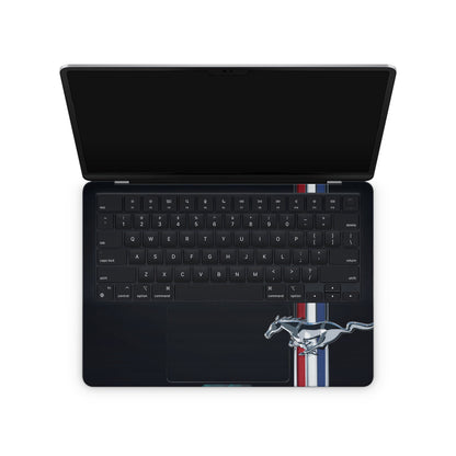 red mustang car macbook skin mustang logo on keyboard