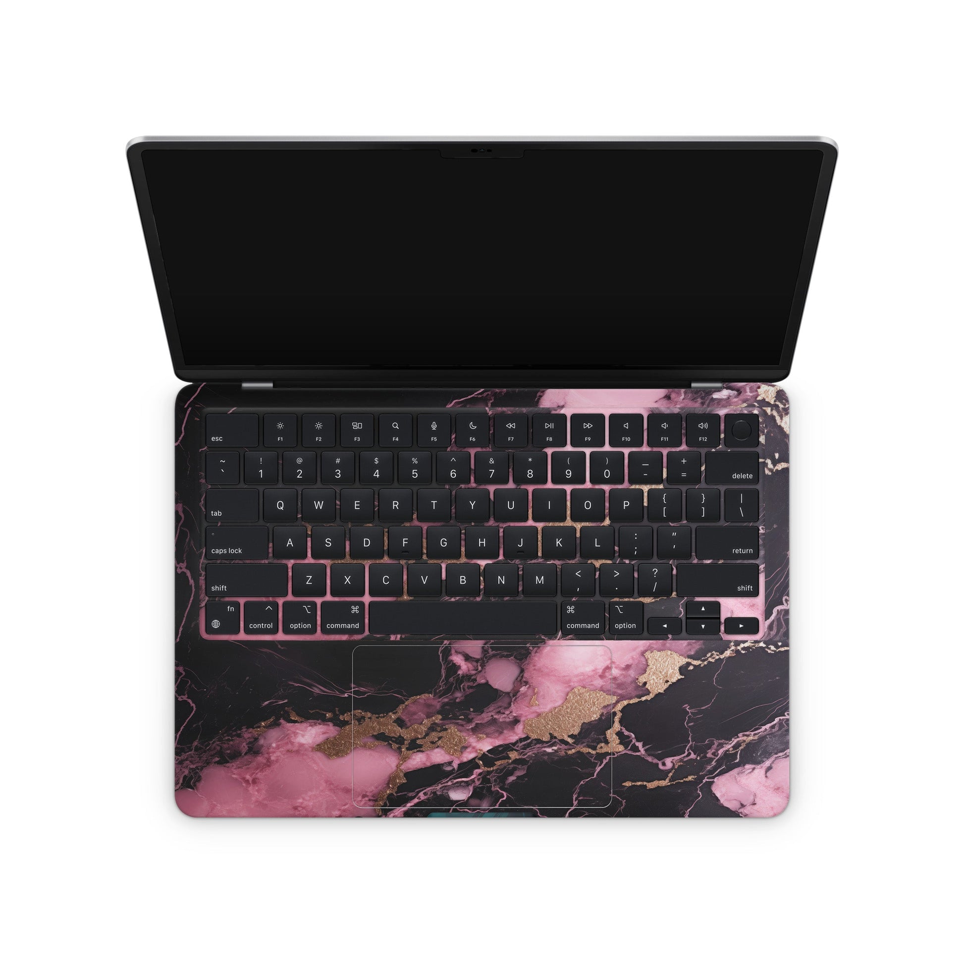 Black & Pink Marble Texture Macbook Skin
