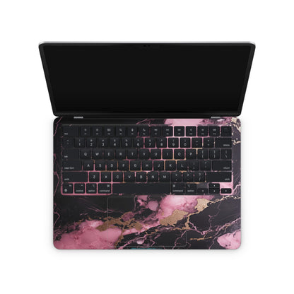 Black & Pink Marble Texture Macbook Skin