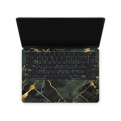 Emerald Marble Textured Macbook Skins