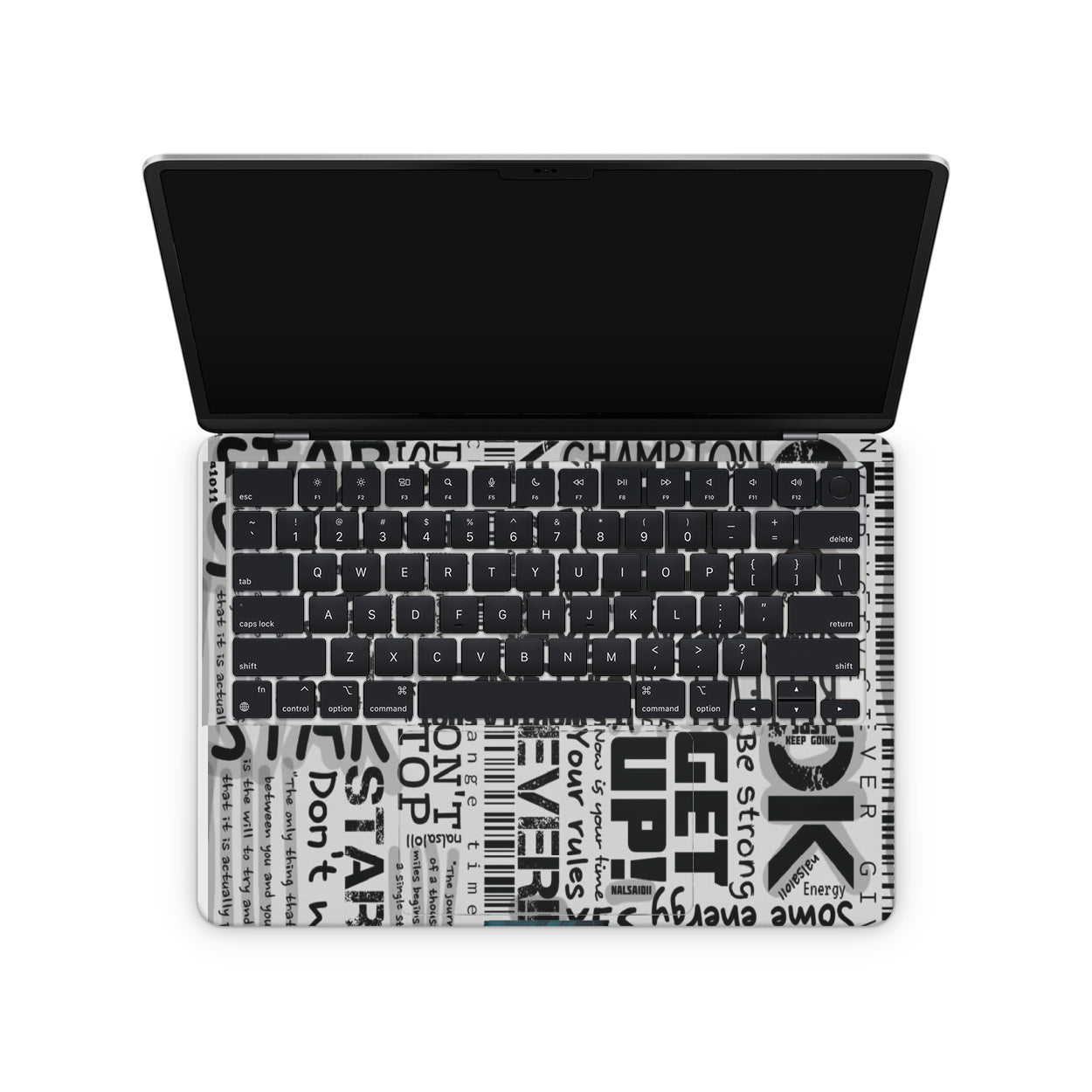 White Motivational Quotes Macbook Skins