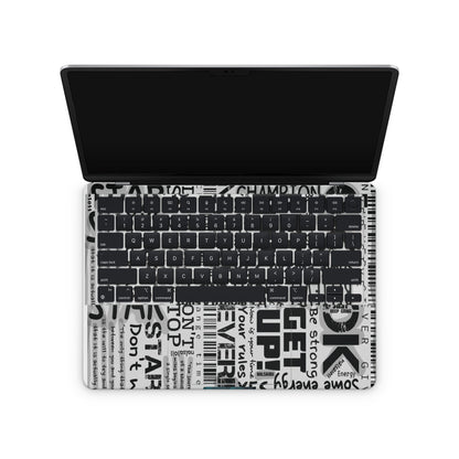 White Motivational Quotes Macbook Skins