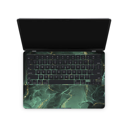 Green Marble Textured Macbook Skin