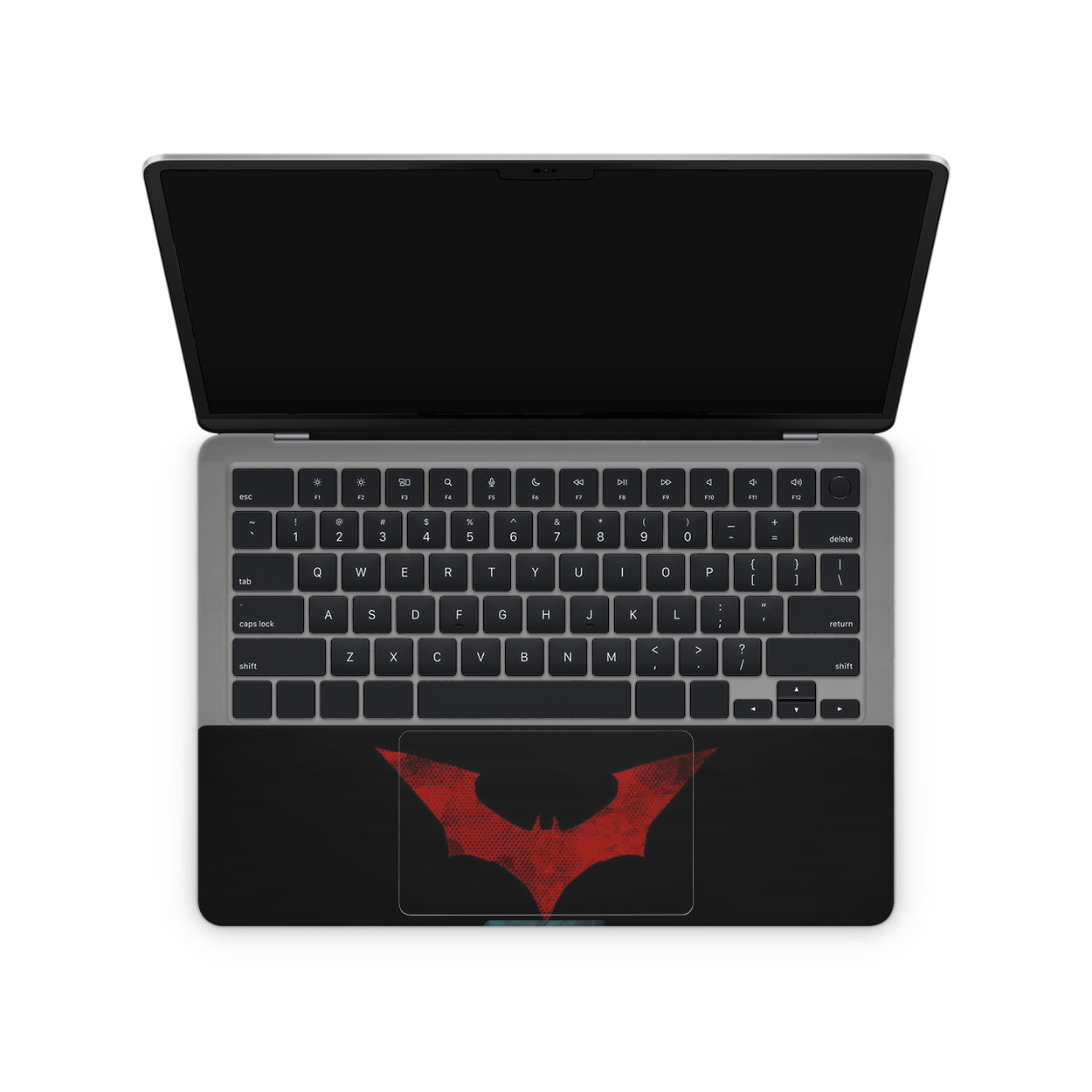 laptop skins - The Batman Text With Black Background top inside