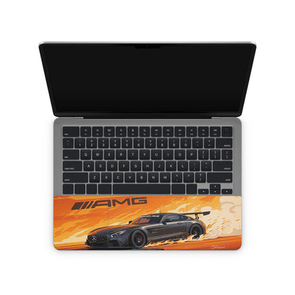 Laptop Skin - Mercedes AMG Design with orange background (inside)