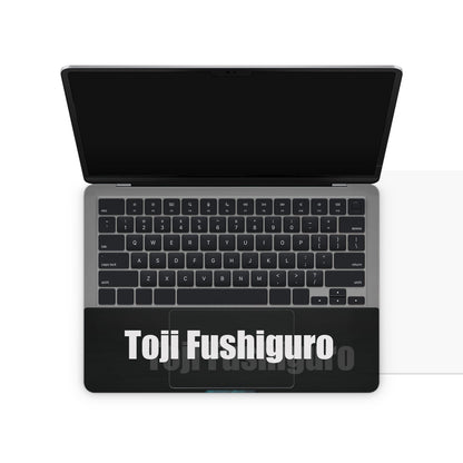laptop skin with jujutsu kaisen toji fushiguro design on touchpad area
