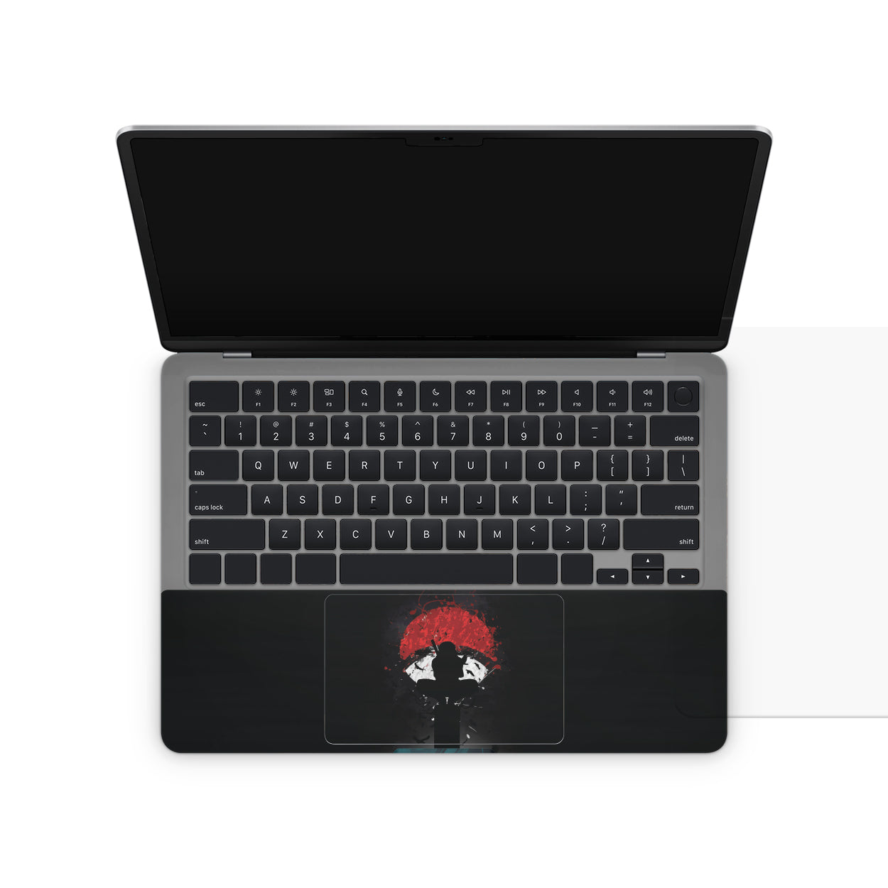 laptop skin with naruto itachi uchiha clan design on touchpad area
