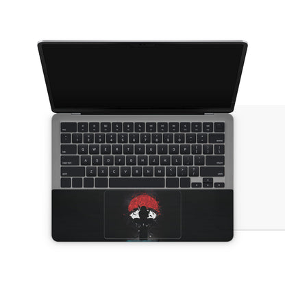 laptop skin with naruto itachi uchiha clan design on touchpad area