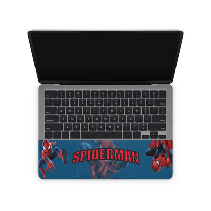 Laptop with Spider-Man design on the keyboard area