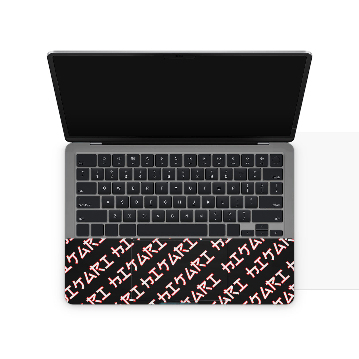 Laptop skin with anime girl design on touchpad area