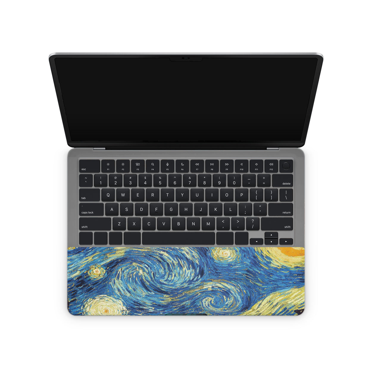 laptop skin with starry nights design on touchpad area