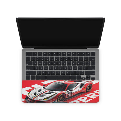 laptop skin red ferrari car design on touchpad area
